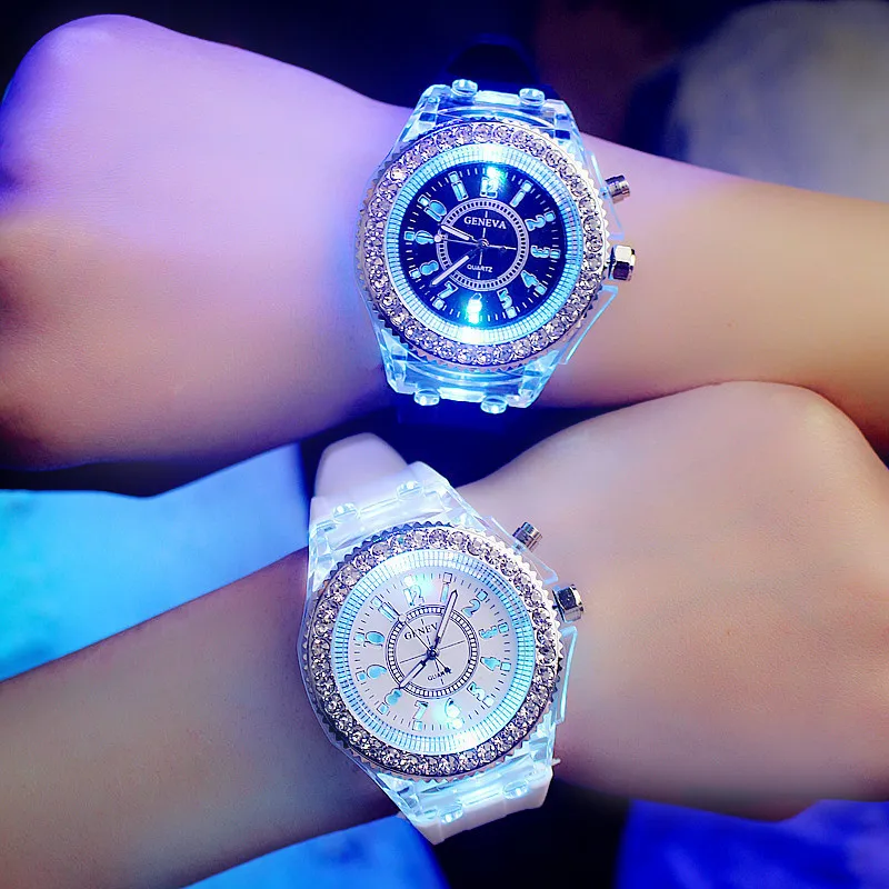 

Women Men Unisex Watches 2018 New Stylish LED Night Light Quartz Wristwatches Sports Clock relogio masculino zegarek damski