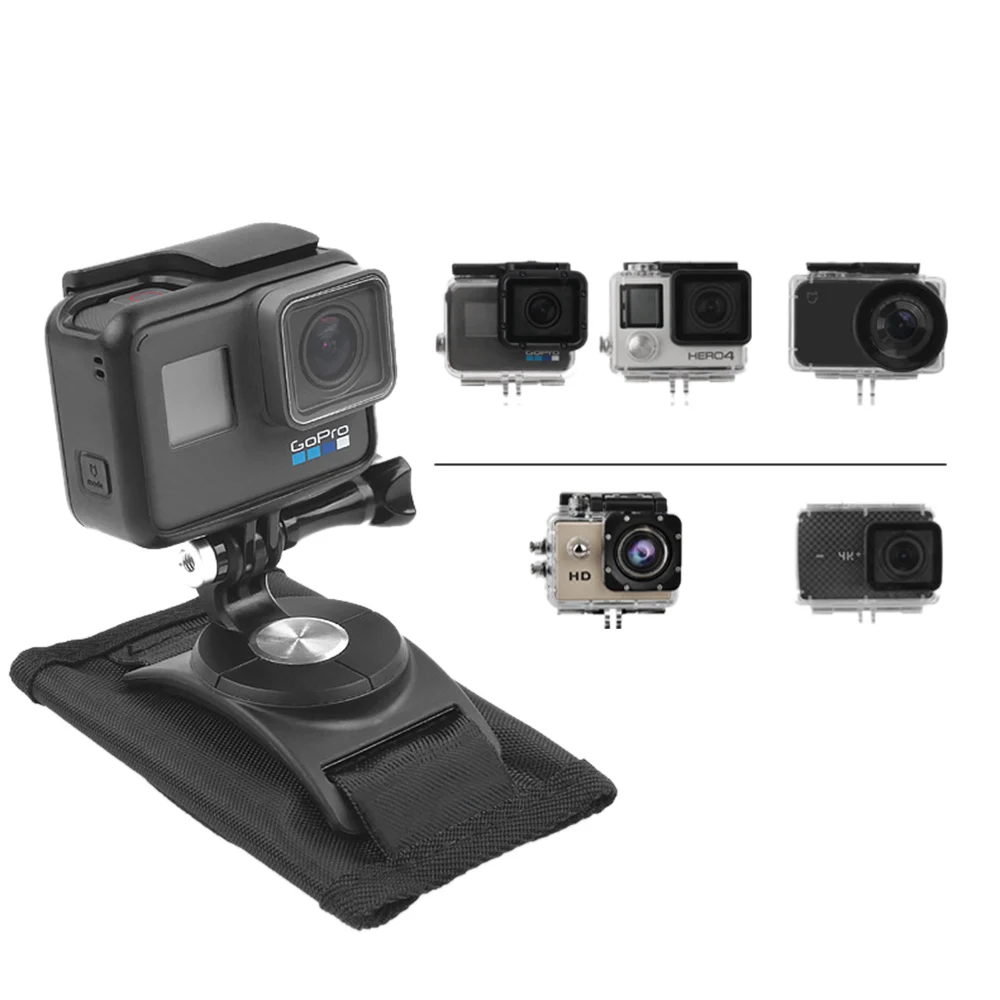 Крепление на рюкзак для спортивной камеры с поворотом 360 градусов Xiaomi Yi Для Gopro Hero7