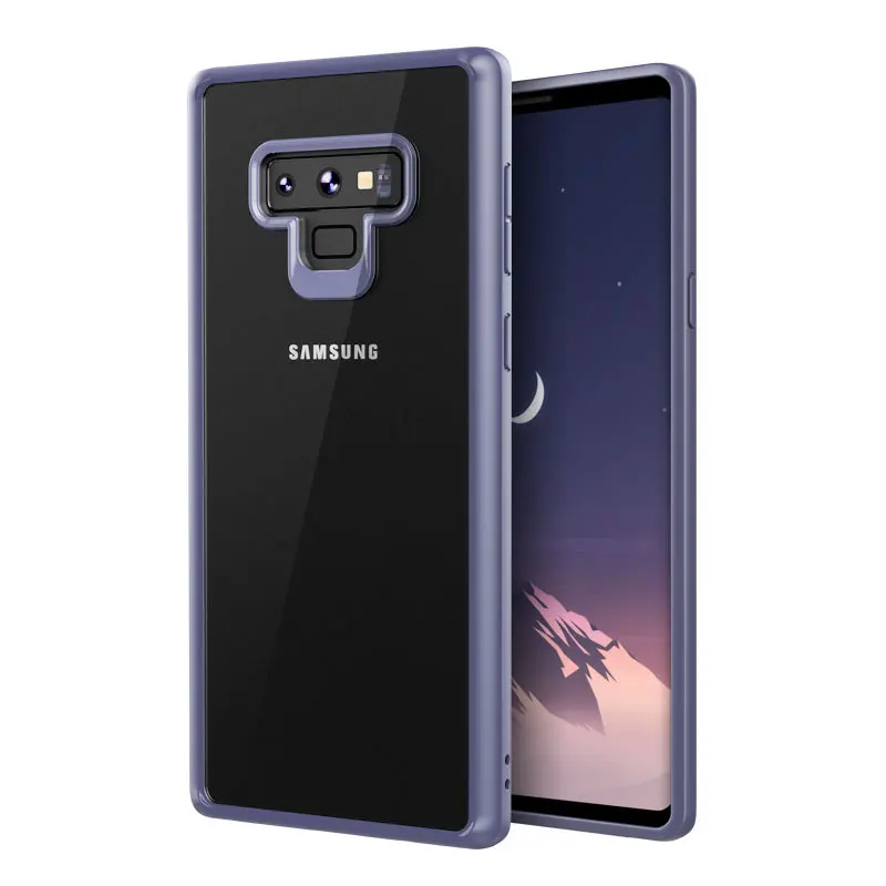 Чехол для samsung Galaxy Note 9 мягкая рамка + прозрачная акриловая жесткая задняя крышка