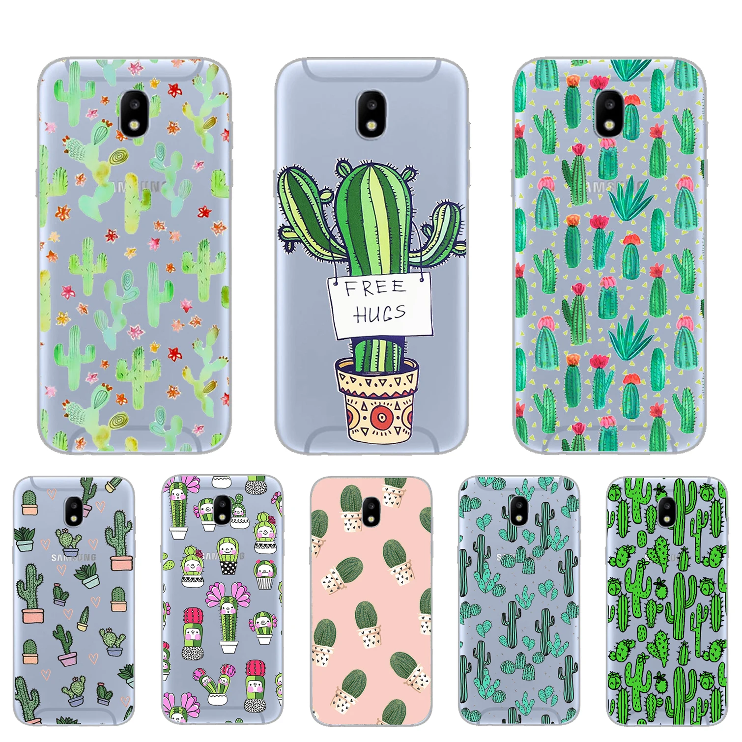 ciciber For Samsung Galaxy J8 J7 J6 J5 J4 J3 J2 J1 Pro Core Plus Prime mini 2017 2018 2016 Phone Case Cute Plant Cactus Soft TPU |