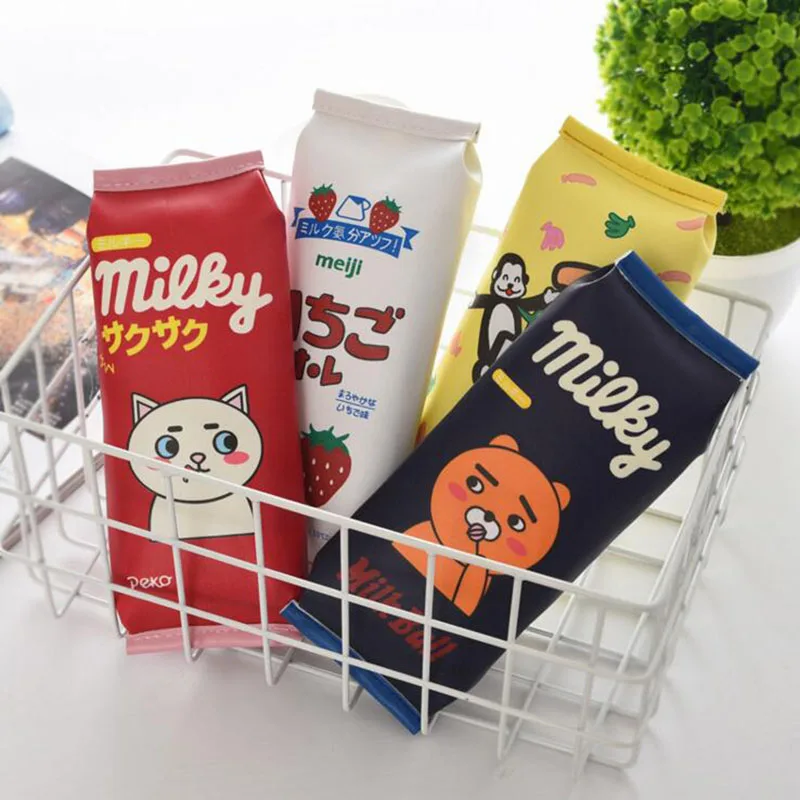 Q27 Kawaii Мультфильм клубника обезьяна медведь PU водонепроницаемая Ручка Карандаш