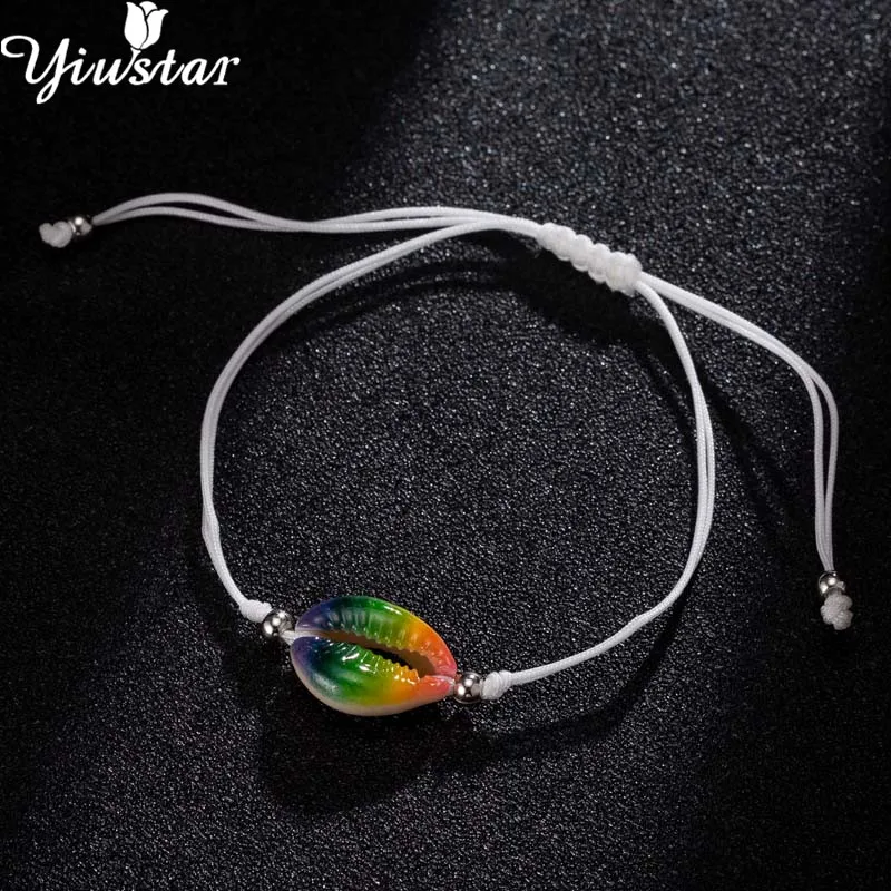 Yiustar, морские животные, черепаха, Пляжная оболочка, чокер, браслеты, для женщин, hombre, Boho, ювелирное изделие, ручная вязка, браслет, летняя раковина, подарки