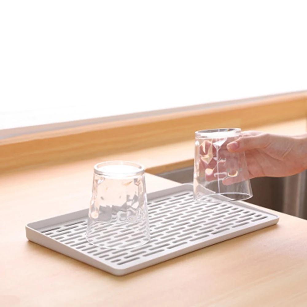 1pc Rectangle Double Layer Dish Vegetable Water Tray Drainer Holder Drying Draining Rack Kitchen Storage Holders | Дом и сад