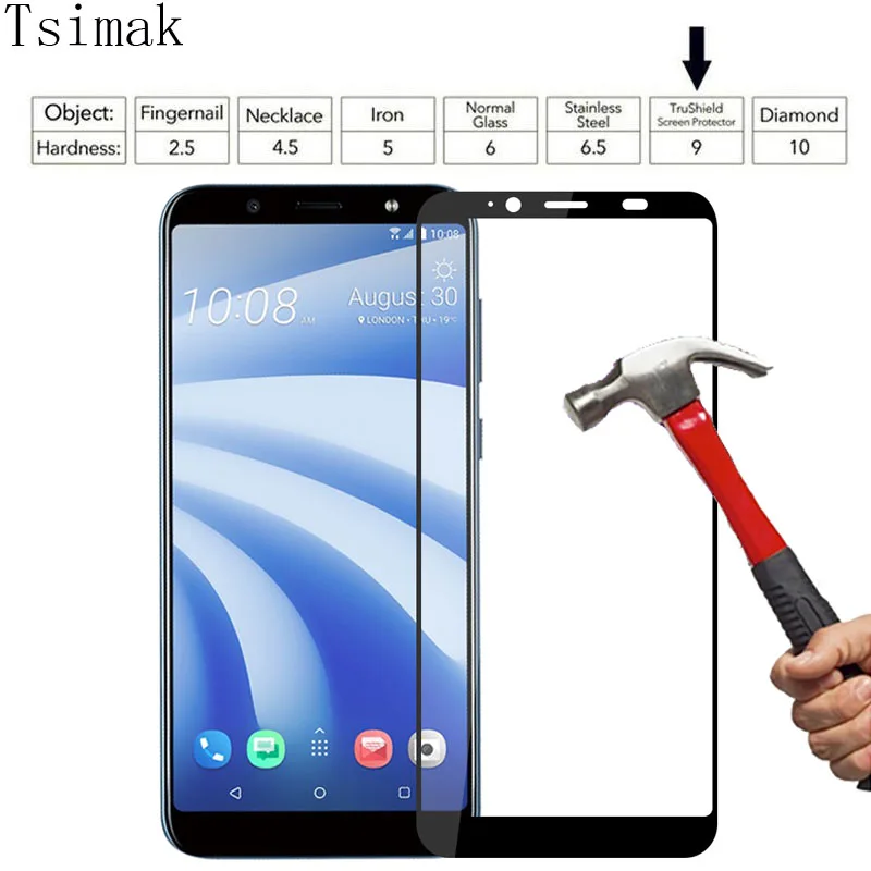 Tsimak полное покрытие закаленное стекло для htc Desire 12 Plus U12 Life U11 Глаза протектор экрана Взрывозащищенная защитная пленка