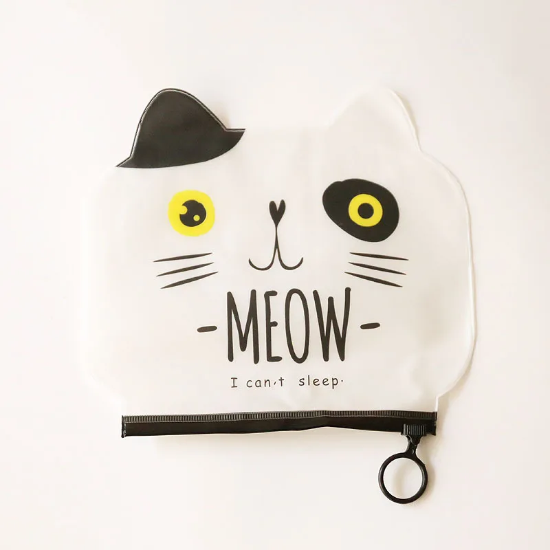 White cat UOSC конфеты кошелек в виде животного Женщины Прозрачная ПВХ-молния Изменить Кошельки мультфильм кошелек с котами карты сумка для денег сумка для детей подарок - Цвет: White cat