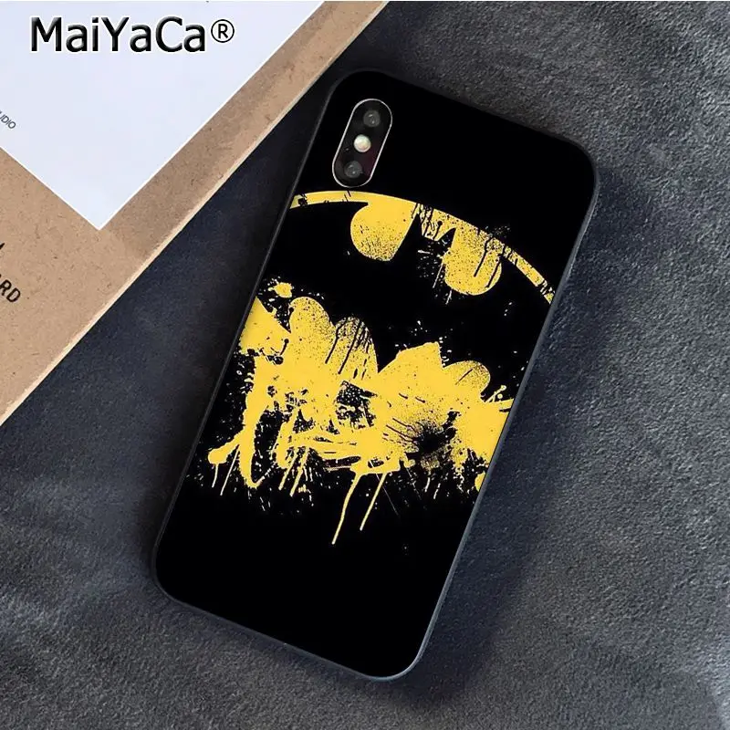 A2 MaiYaCa супергерой Бэтмен логотип новинка чехол для телефона Fundas для iphone 11 Pro Max 8 7 6 6S Plus X XS MAX 5 5S SE XR - Цвет: A2