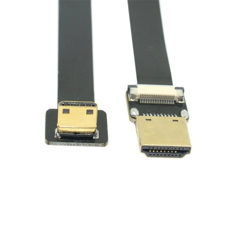50 см 90 градусов вниз угловой FPV мини HDMI мужчина к Мужской FPC плоский кабель для