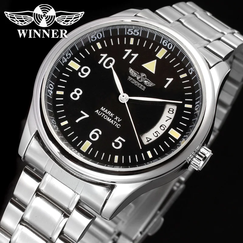 WINNER WRG8024M4S1 Automatic fashion dress wristwatch silver with stainless steel band for men hot selling free shipping | Наручные часы