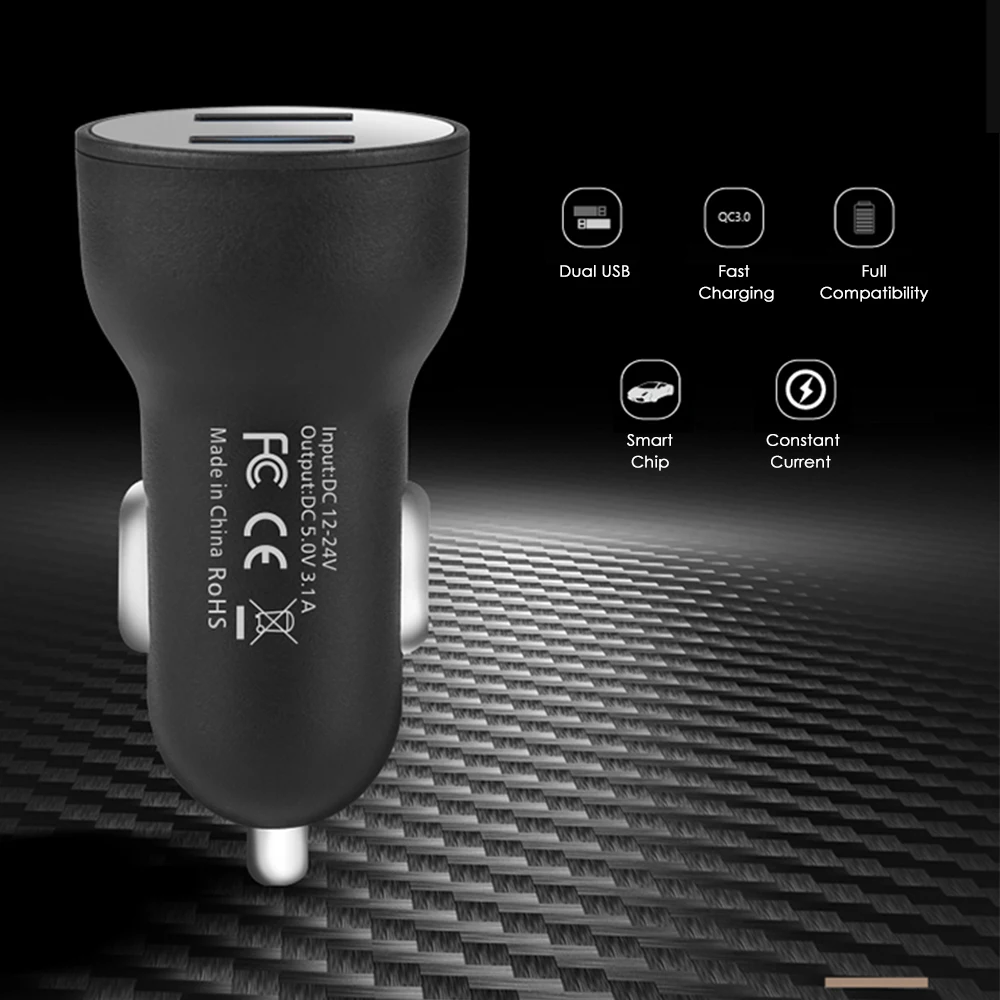 Автомобильное зарядное устройство SOONHUA с двойным USB портом 5 В 3 1 А | Электроника
