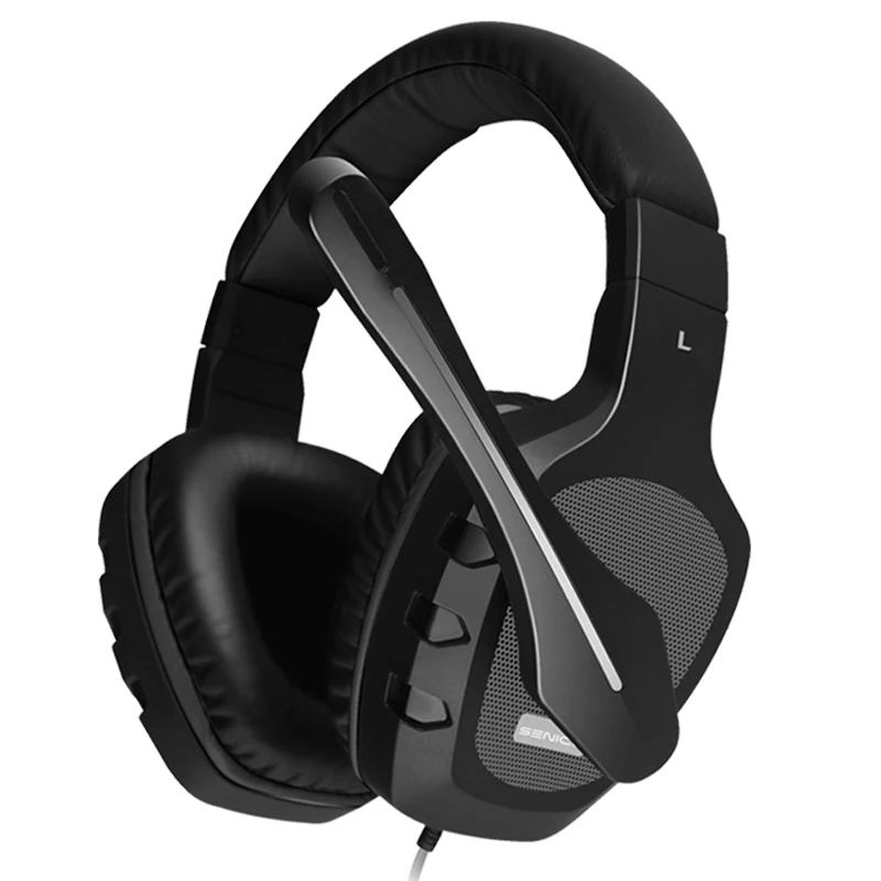 Black no retail box SENICC A1 светильник, вес, сильные басы, игровые наушники, SoundSmart, шумоподавление, микрофон, геймерская гарнитура с микрофоном, разъем 3,5 мм для телефона - Цвет: Black no retail box