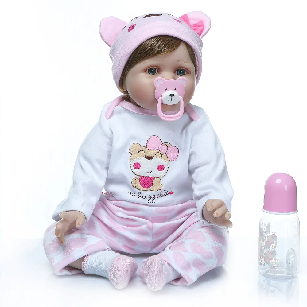 Nicery 20-22inch 50-55cm Bebe Reborn Doll Soft Silicone Boy Girl Toy Baby Gift for Children Pink Hat Trousers | Игрушки и хобби