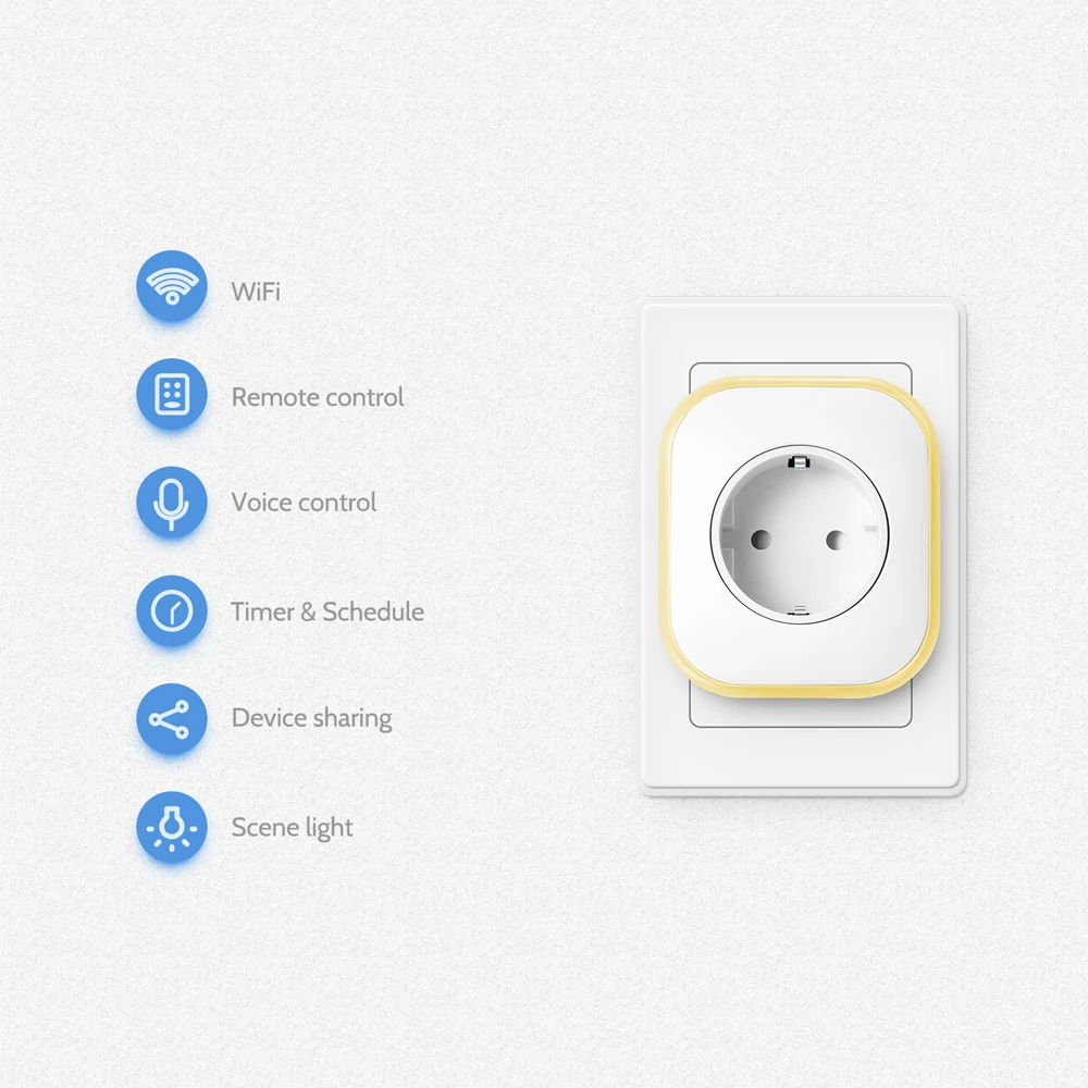 Смарт розетки ЕС с USB поддержка голосового пульта дистанционного управления