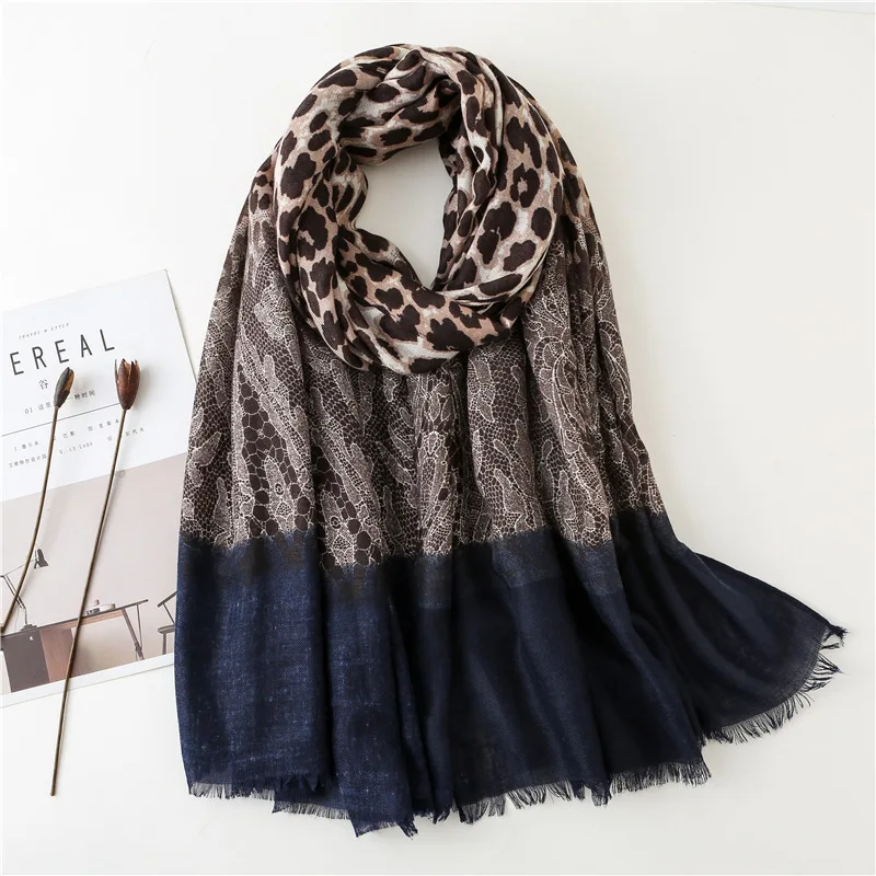 

Yishine 3 colors 180*90CM Spring Summer Cotton Leopard Prints Hijabs Female Long Soft Wraps Shawl Scarves for Women New