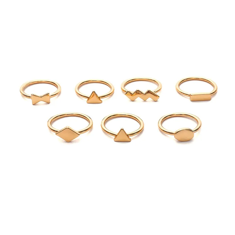 7 шт./компл. Винтаж треугольник круг геометрический лук Золото Серебро Цвет