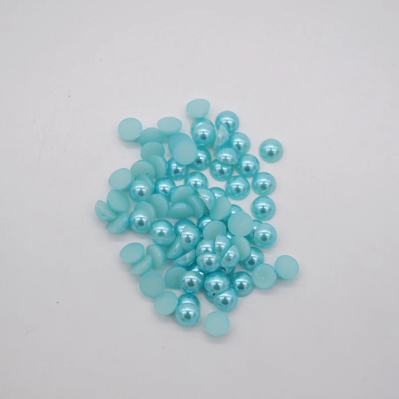 lake blue 300 шт 6 мм плоские бусины полукруглые поделки из жемчуга ABS имитация смолы скрапбукинга бусины DIY Дизайн ногтей бижутерия для декорирования аксессуары - Цвет: lake blue