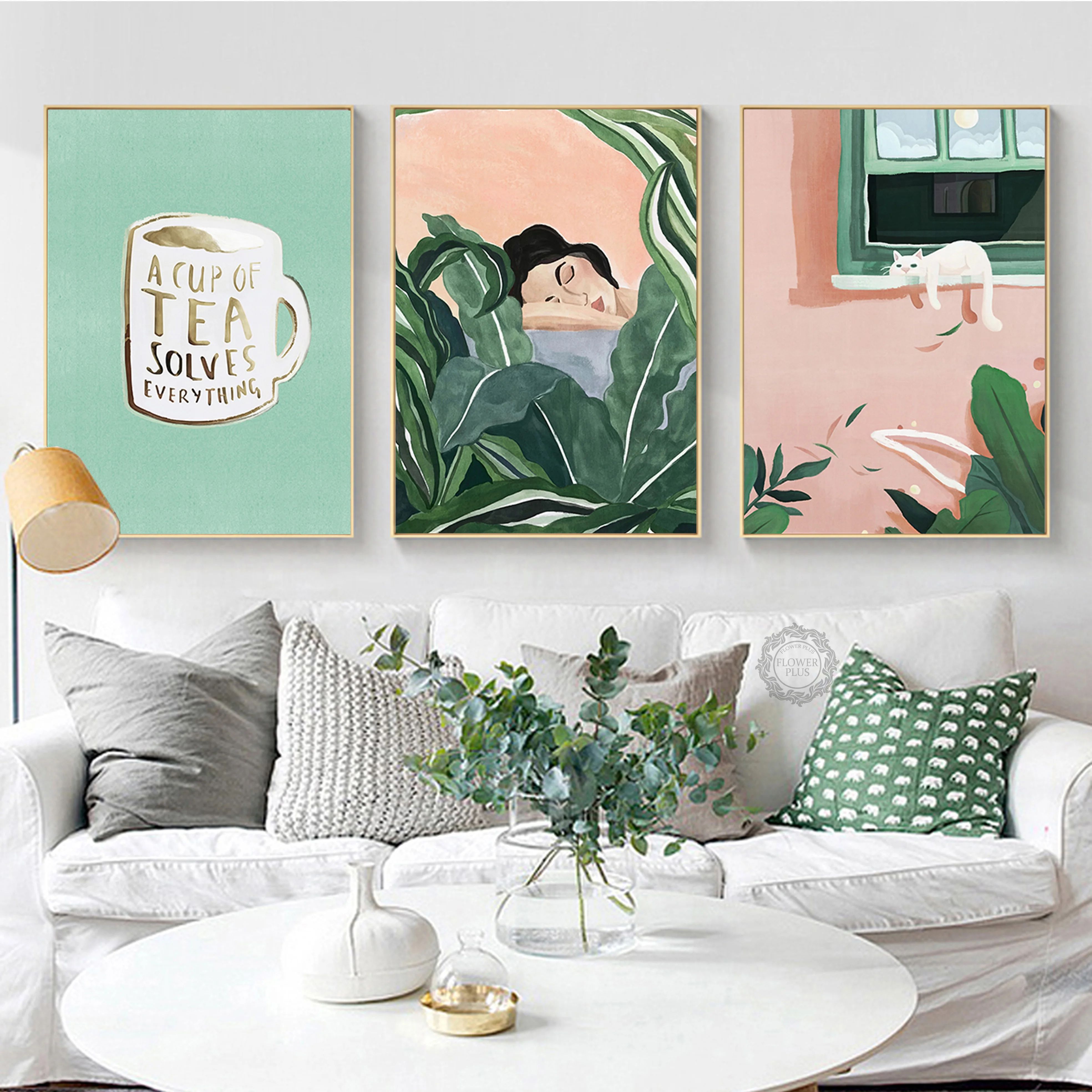 Ваза в скандинавском стиле Противоударная заданяя кошка холст для живописи