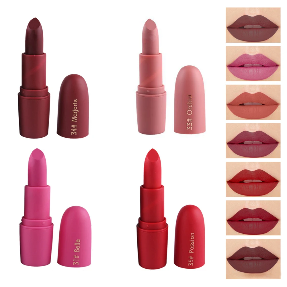Brand Makeup Red Lips Matte Velvet Lipstick Pencil Cosmetic Long Lasting Lip Tint Pigment Nude Brown |