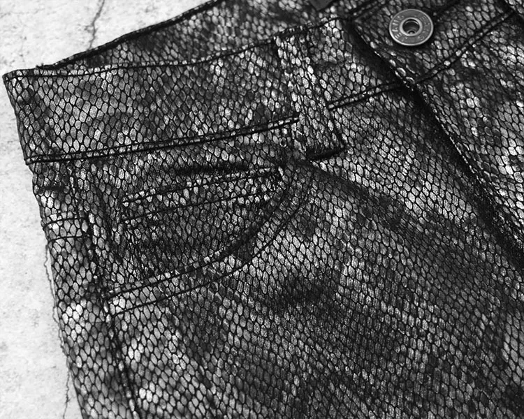 Сексуальные джинсы с имитацией искусственной кожи, женские обтягивающие леопардовые джинсы с высокой талией, Стрейчевые джинсы с эффектом пуш-ап для женщин, джинсовые штаны из искусственной кожи