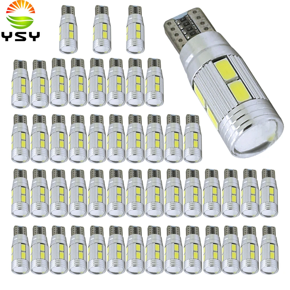 YSY 50X T10 10SMD 6SMD 5630 светодиодный объектив для проектора автомобильные Габаритные