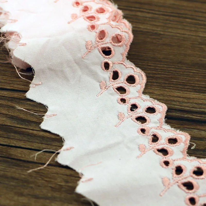 1yard 7CM Light pink 1 ярдов высокого качества хлопок кружева шитье Домашняя одежда аксессуары DIY Материал свадебное украшение - Цвет: 1yard 7CM Light pink