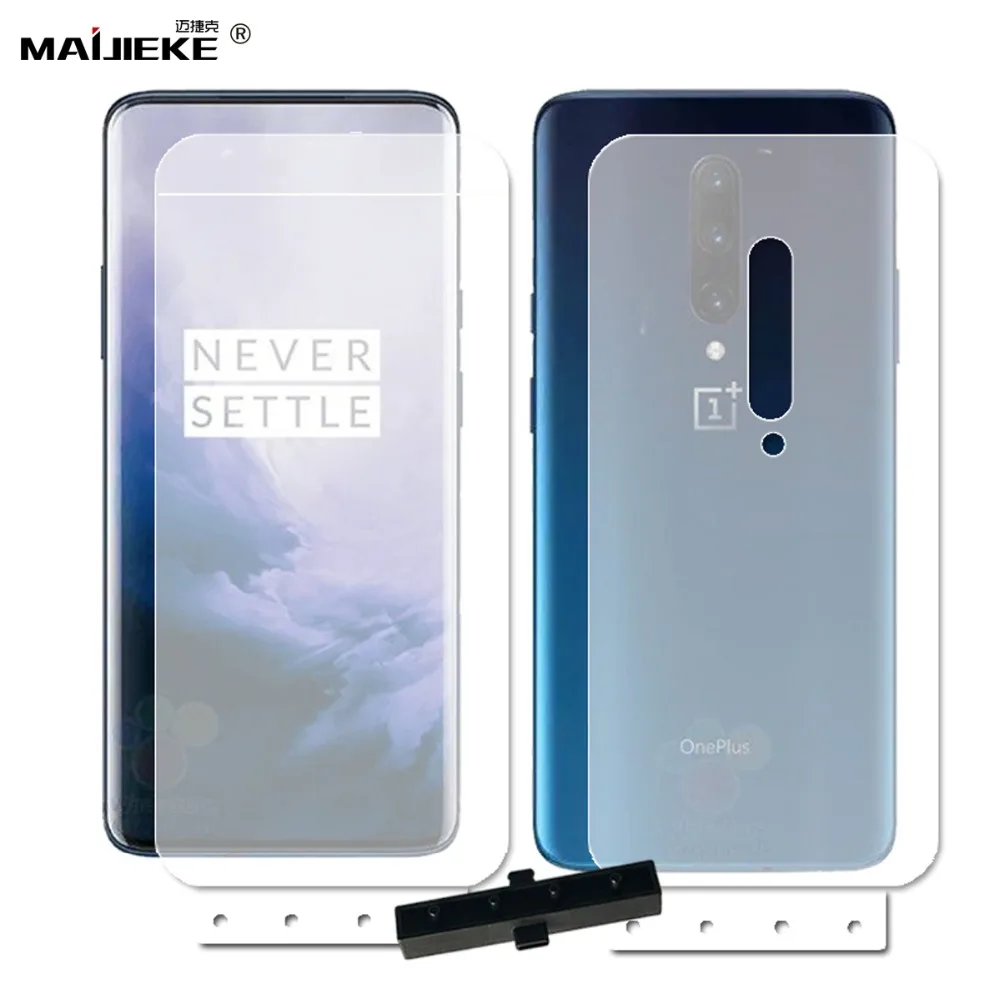 2 шт. 6D HD Гидрогелевая Передняя и задняя пленка для oneplus 7 pro TPU полное покрытие Защитная пленка для экрана с установленными инструментами для oneplus 7