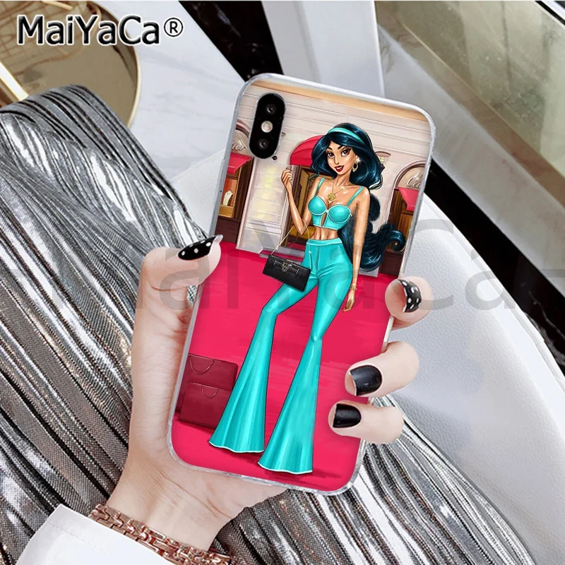 MaiYaCa VOGUE Рождество принцесса девушка кошка черный чехол для телефона для iphone 11 pro X XS MAX 66S 7 7plus 8 8Plus 5S SE XR - Цвет: A18