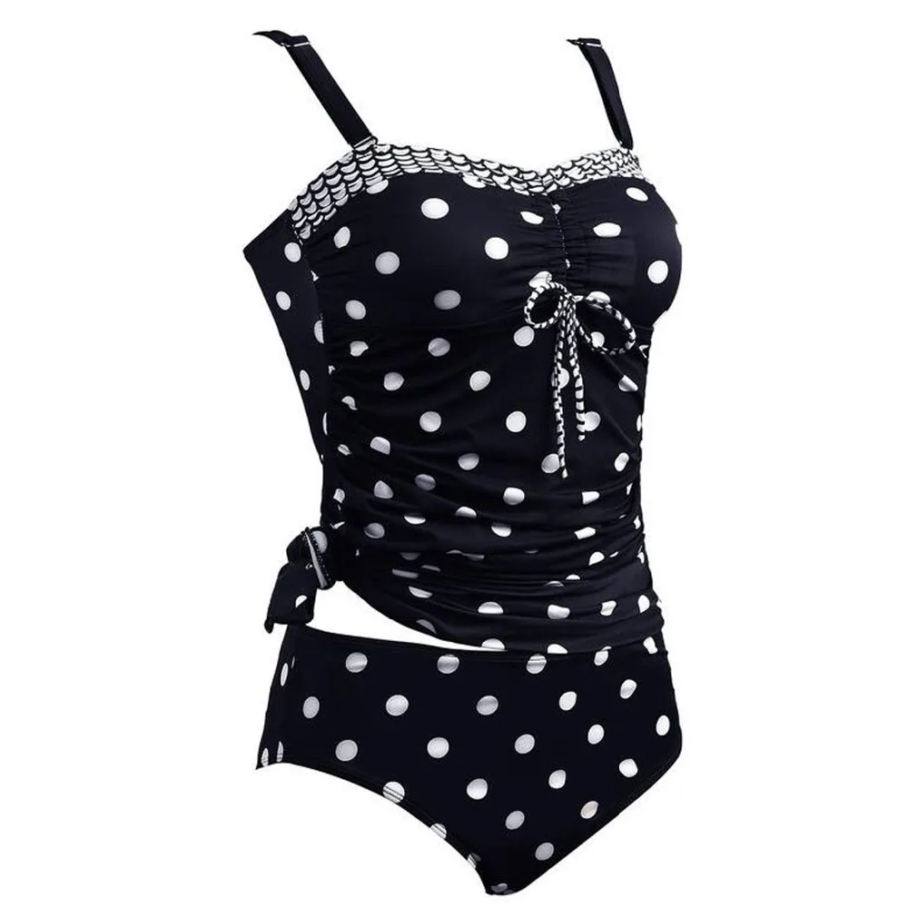 2019 женские Танкини искусственная кожа винтажные Ретро Купальники танкини в