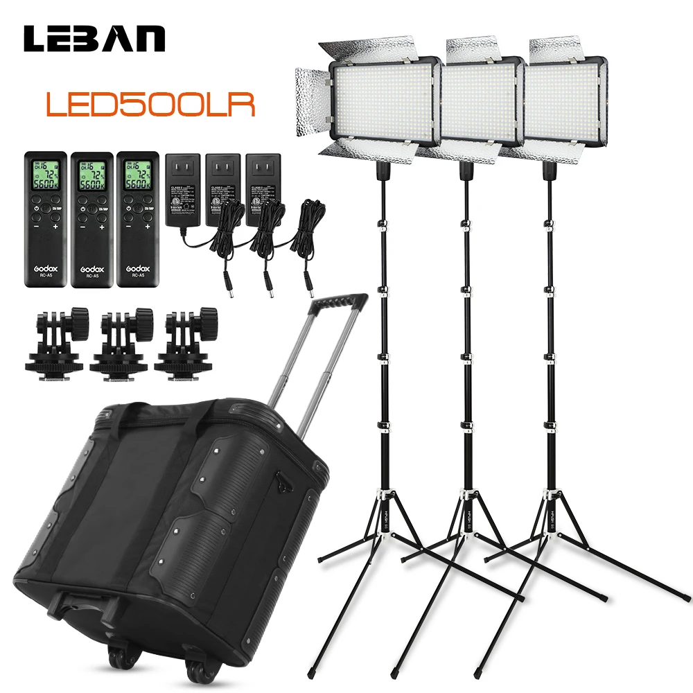 Godox 3X LED500LRC 300-5600K светодиодный видео свет непрерывное освещение с световая стойка