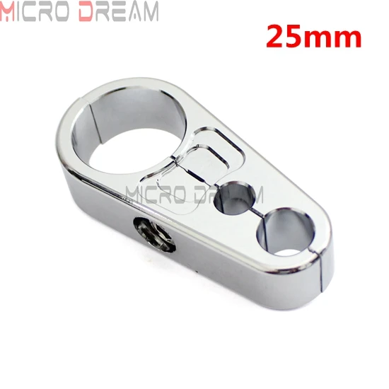 25mm Chrome 32 мм хромированная мотоциклетная Тормозная муфта дроссельная заслонка кабельный трос зажим 1-1/" Универсальный для Harley Dyna Softail Touring кафе гонщик - Цвет: 25mm Chrome