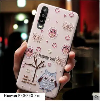 Чехол для Huawei P30 Pro мягкий силиконовый чехол телефона из ТПУ с 3D рисунком тиснения
