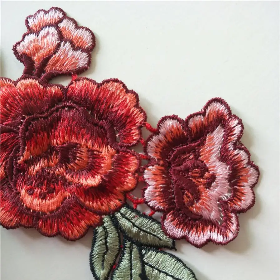 2 шт. роза Вышивка Патчи кружево ткань мотивы Венеция аппликация пришить стикер