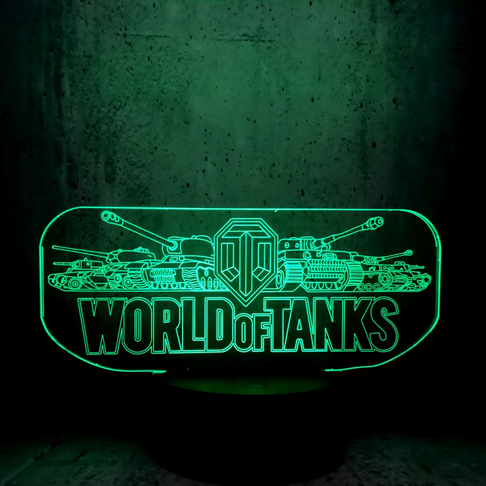 Ночной светильник с иллюзией World of Tank 3D светодиодный Лидер продаж хороший подарок
