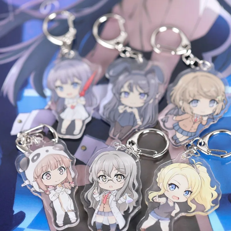 6 шт. аниме Seishun Buta Yaro акриловые игрушки фигурные брелки Sakurajima Mai Косплей кролик