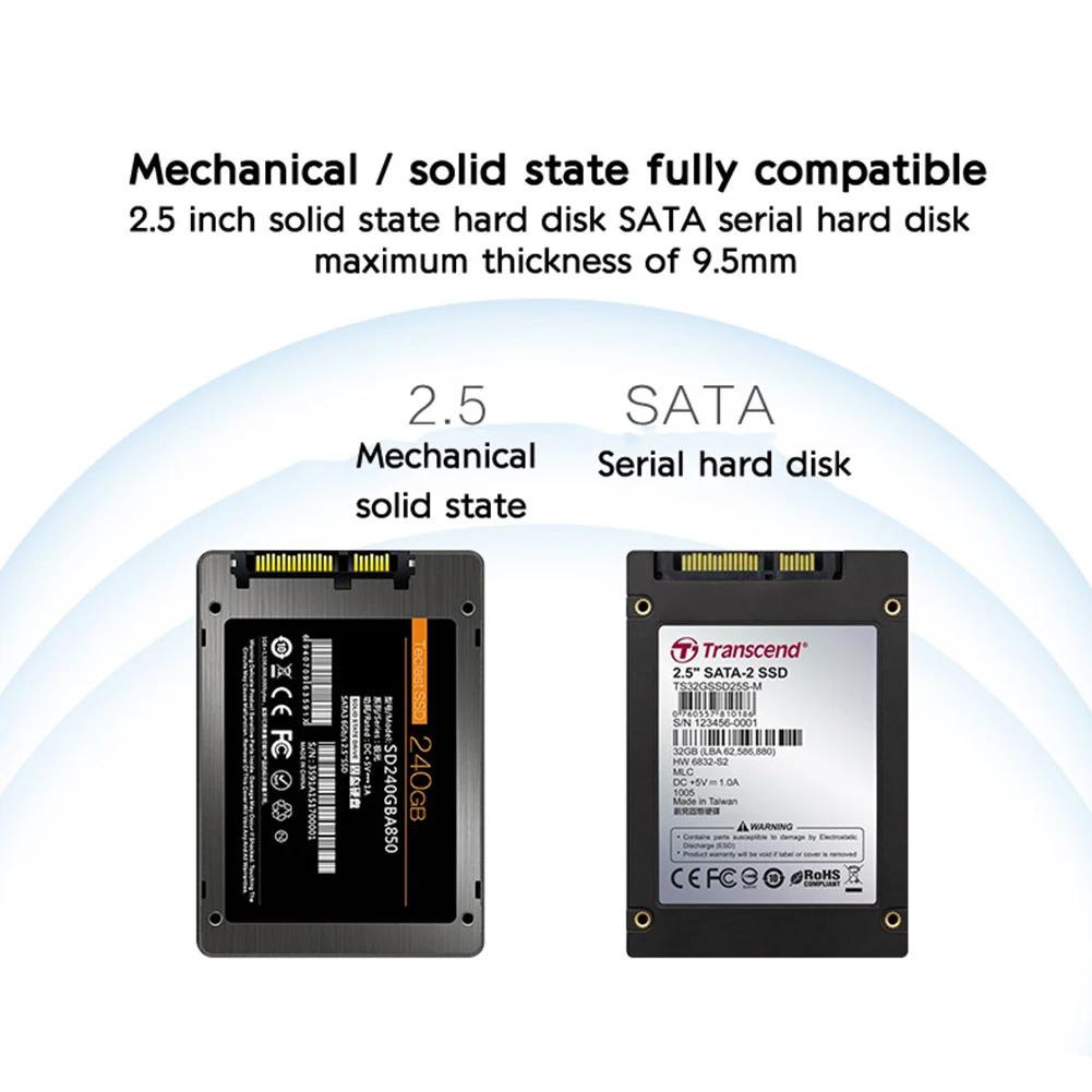 Популярный 2,5 дюймовый компьютер USB3.0 алюминиевый сплав SSD жесткий диск Корпус Коробка Для Хранения Чехол