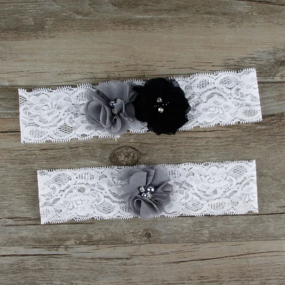 2 шт./компл. Свадебный классический набор подвязок из бисера винтажные кружевные