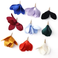 10pcs 55mm mix color silk satin fabric flower tassel charms flower tassel with gold cap earring accessories jewelry