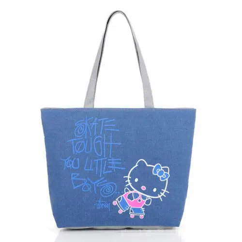 Hello kitty Для женщин Девушка Hellokitty холщовой/Сумка Кошелек Сумочка yey-89CB - Цвет: Blue