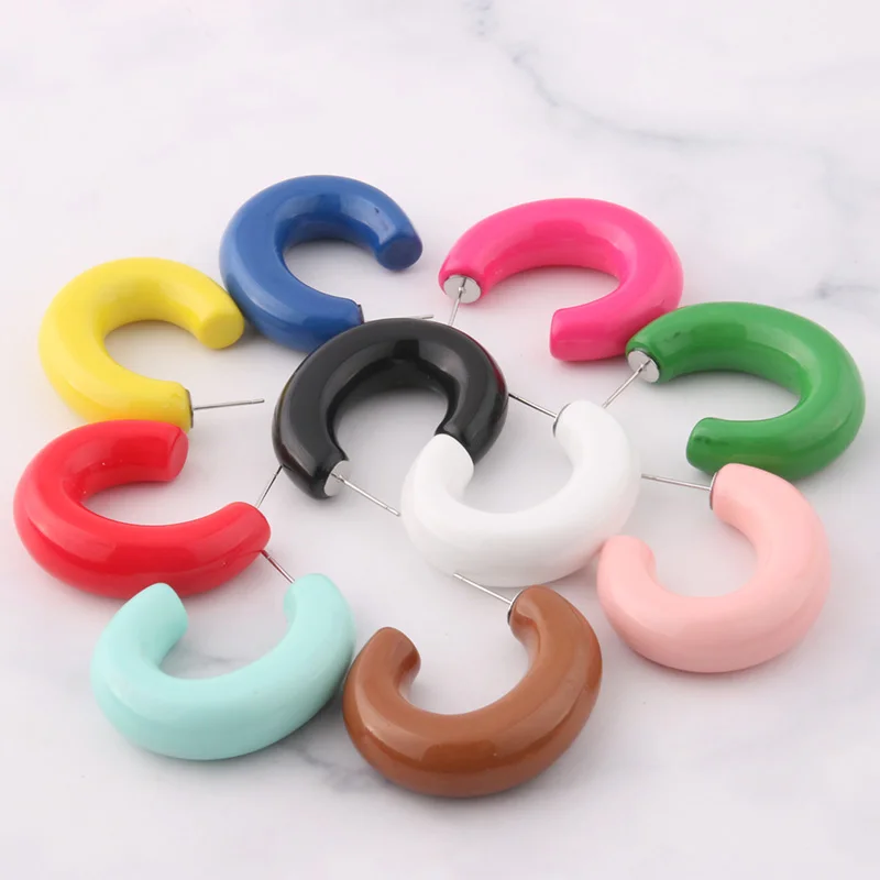 Большие серьги NeeFu WoFu женские гвоздики большие с принтом