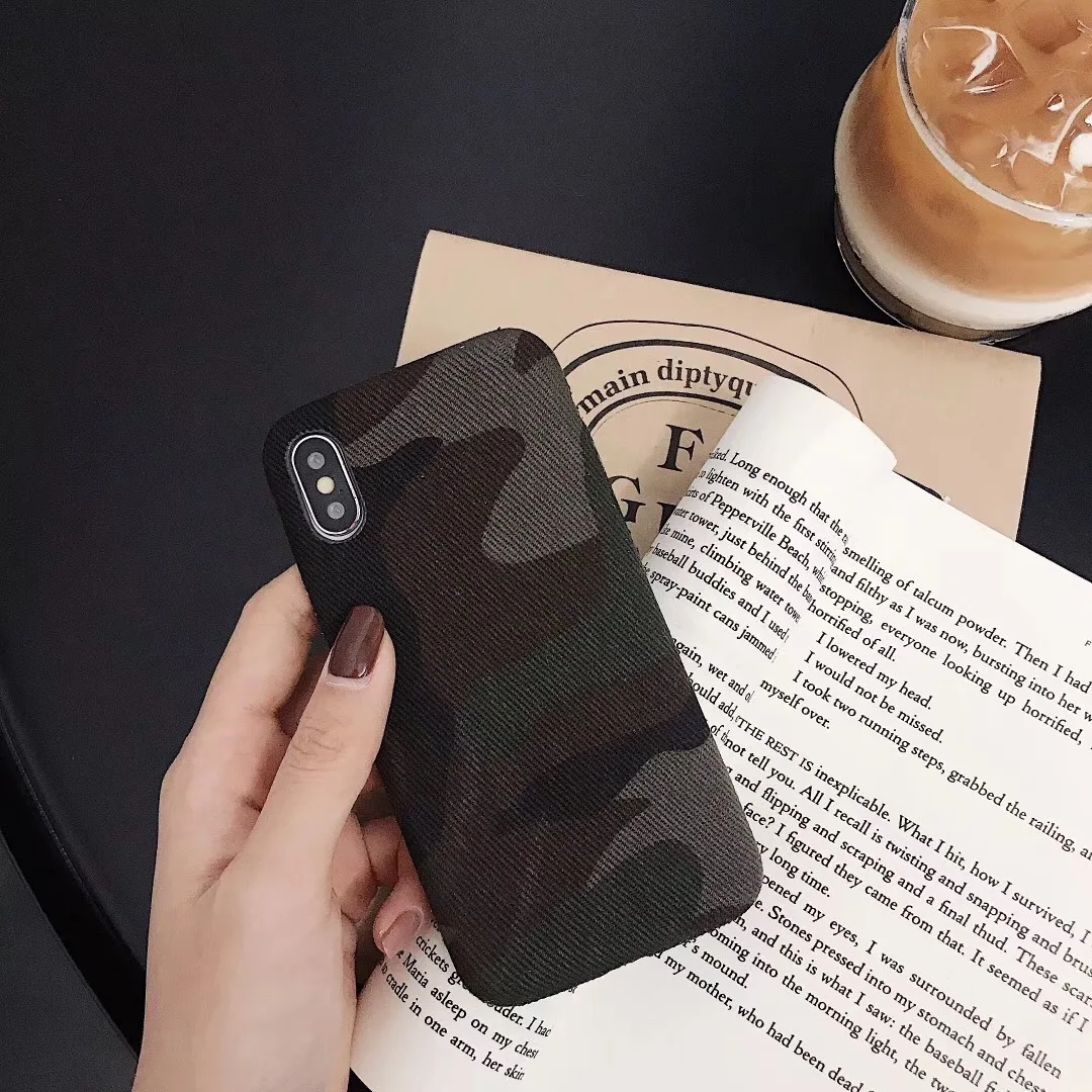 Модный Камуфляжный зеленый чехол для телефона iPhone 6 6s 7 8 Plus X Xs Max Xr тисненый