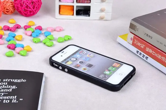 Розничная, новинка, сплошной цвет, силиконовый защитный бампер для iphone 4, 4S, tpu, чехол, чехлы для мобильных телефонов, 10 цветов