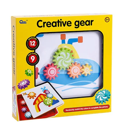 Creative gear Детская креативная мозаичная игрушка, вращающаяся шестерня, гриб, гвоздь, композитная картина, 3D пазл, набор, Геометрическая детская забавная художественная обучающая игрушка - Цвет: Creative gear