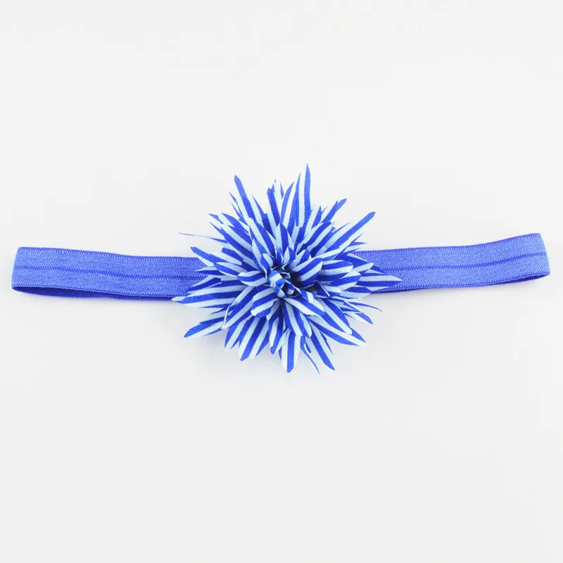 

100 pcs/lot , Stripe Flower Headband, Striped Puff Christmas Holiday Accessories