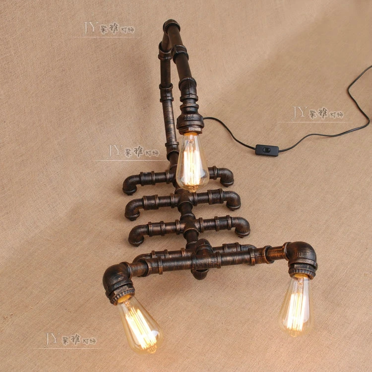 Ретро Змея Скорпион труба лампа Настольные лампы Американский промышленный