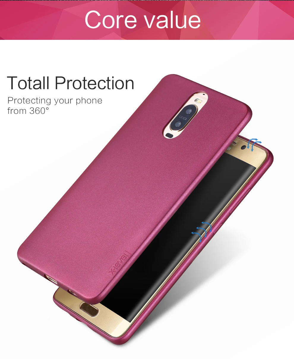 X-Level Мягкий матовый ТПУ чехол для huawei mate 9 Pro Скраб задняя крышка для huawei mate 9 porsche Дизайн Матовый силиконовый чехол