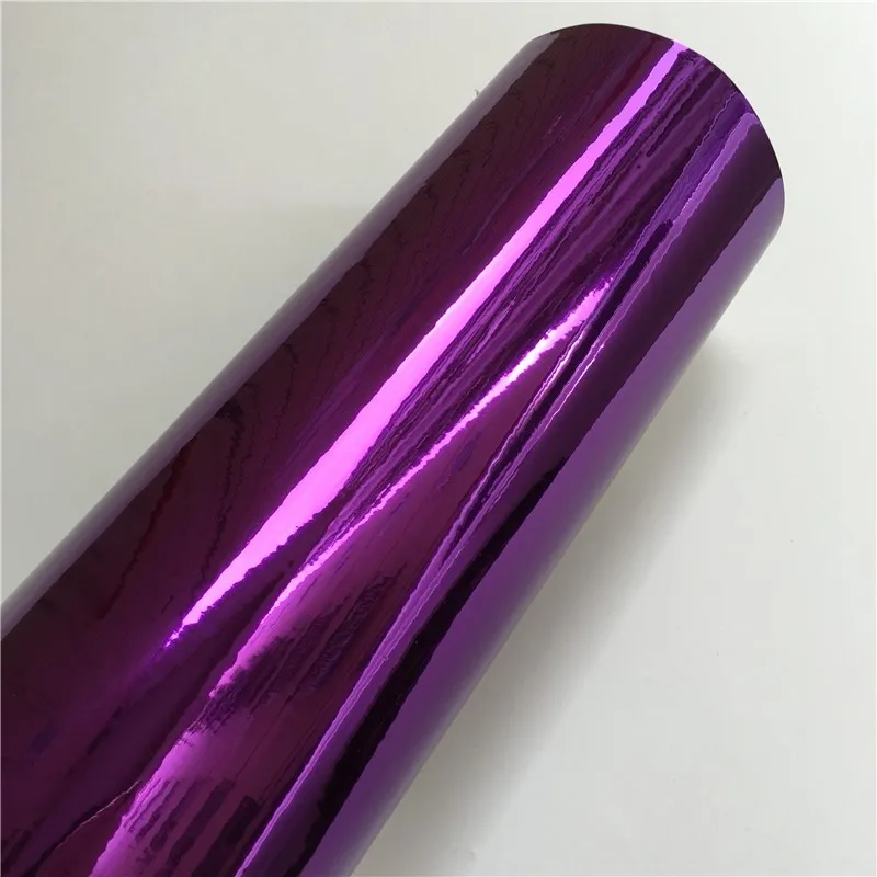 Purple Гибкая Глянцевая хромированная розовая Золотая Автомобильная Виниловая пленка для обертывания фольги, автомобильная наклейка без пузырей, наклейка на компьютер, чехол для телефона - Название цвета: Purple