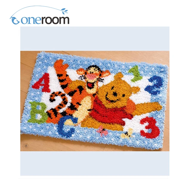 

ZD348 Счастливый тигр и медведь крючок Набор DIY незавершенные вязание крючком Пряжа Коврик защелка крюк коврик набор пол