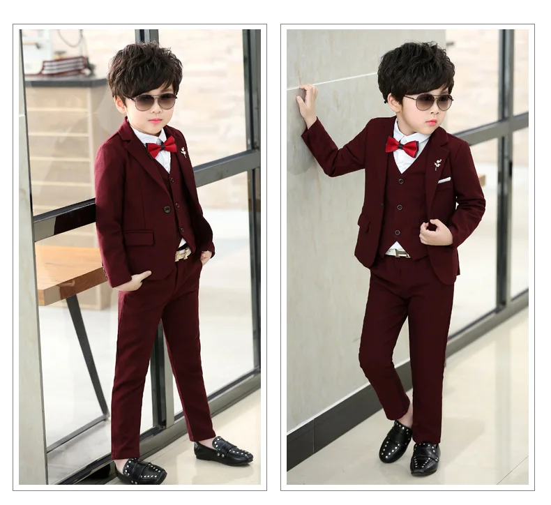 

Boy Suit For Weddings Party Boys Blazers Children Clothing Set Blazers For Boys 3Pcs Jacket+Vest+Pants Boys Suits For Weddings