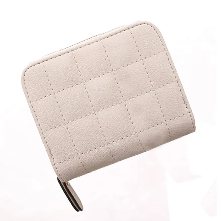 Beige Женский кошелек, короткий, нубук, шахматы, маленький кошелек, клатч, кошелек, кредитная карта, ID держатель, чехол, сумка для денег,, Прямая поставка# Y - Цвет: Beige