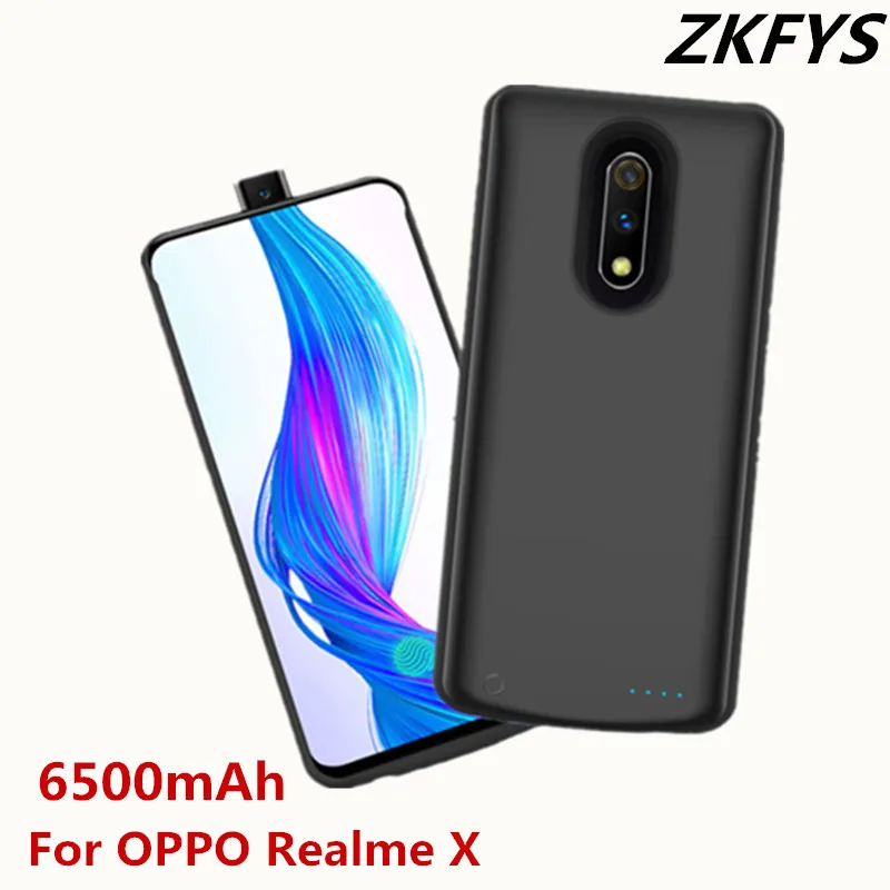 Чехол ZKFYS 6500 мАч для OPPO Realme X внешний аккумулятор чехол силиконовый ударопрочный