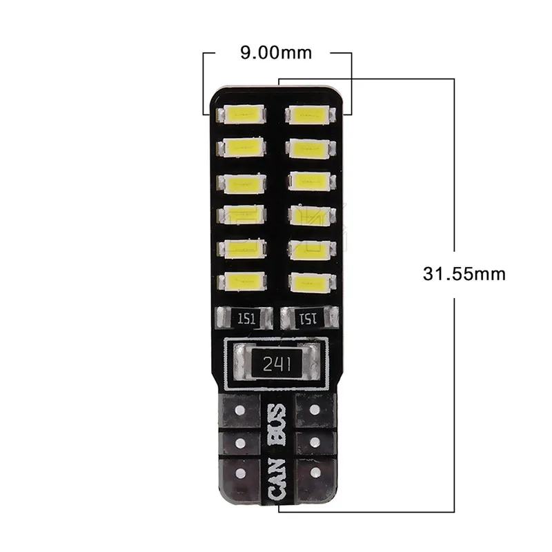 10 шт. Оптовая Продажа T10 canbus led 24led 3014smd t10 Led Canbus автомобильный Smd светильник w5w 194 24smd